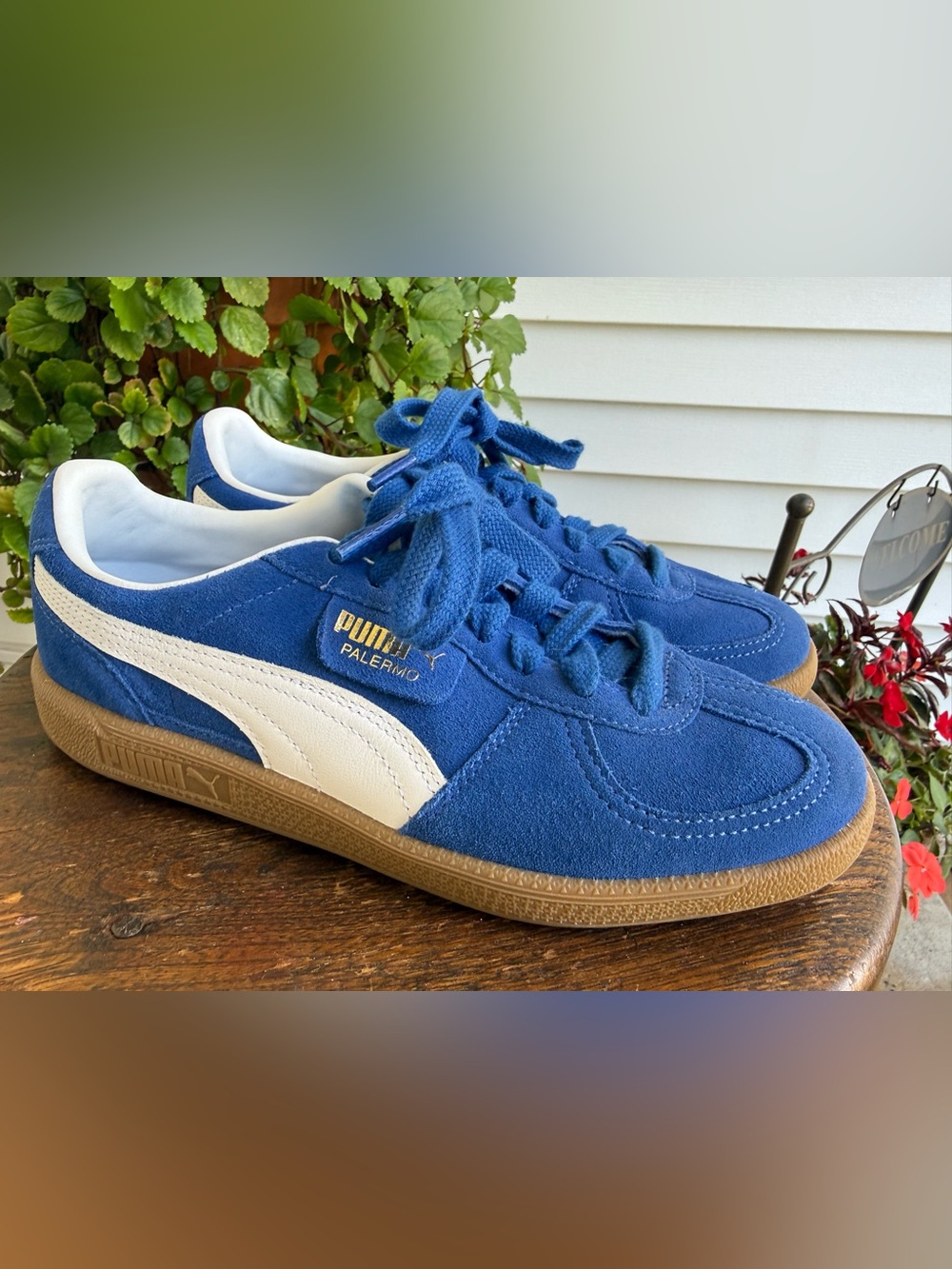 Puma Palermo Blue Suede Tennis shoes